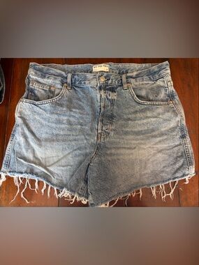 We The Free Light Blue Distressed Denim Cutoff Shorts